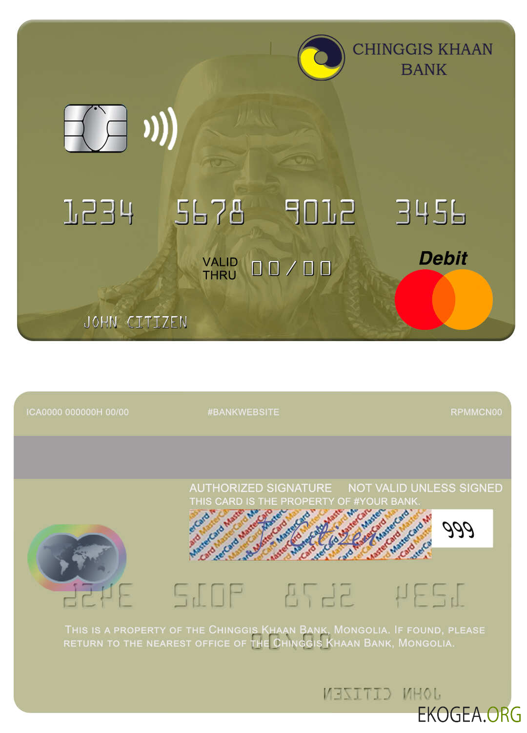 Mongolie Chinggis Khaan Bank mastercard